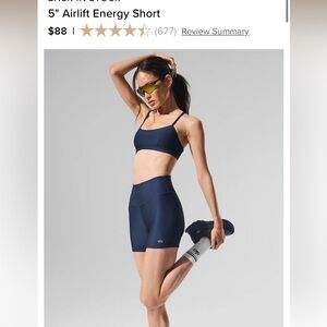 NWT- Alo yoga- Airlift  XS 5" Airlift Energy Shorts